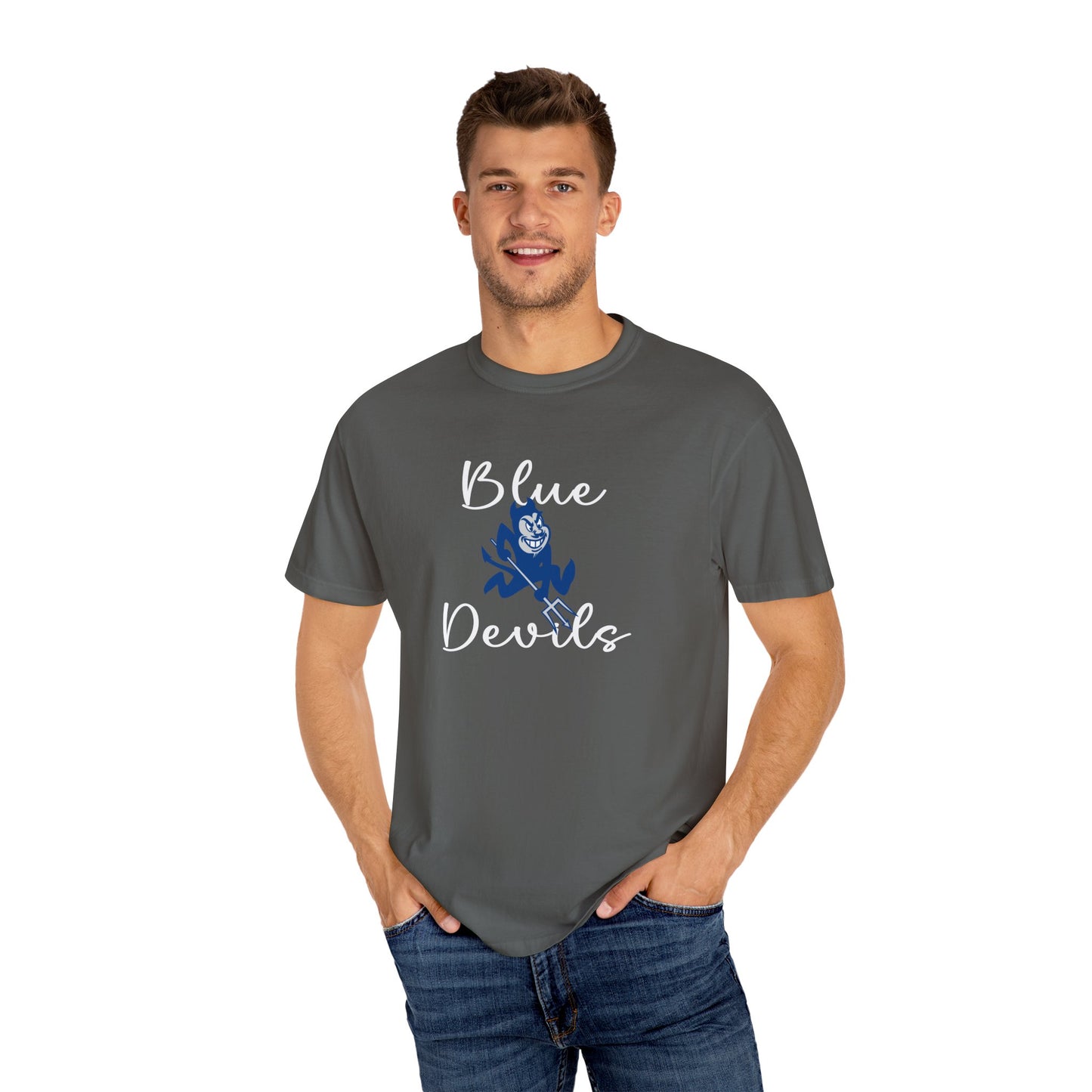 Blue Devils Retro Unisex Garment-Dyed T-Shirt