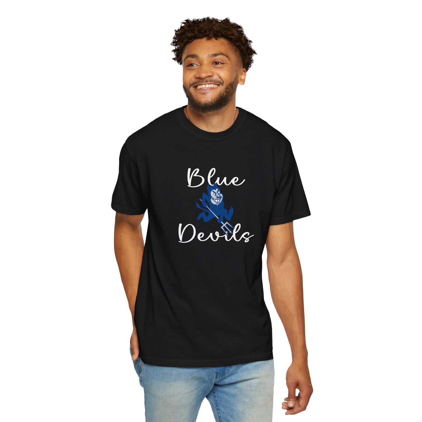 Blue Devils Retro Unisex Garment-Dyed T-Shirt