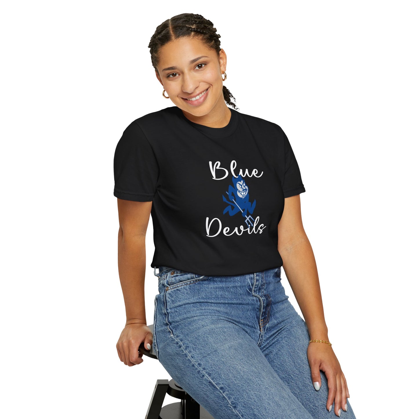 Blue Devils Retro Unisex Garment-Dyed T-Shirt