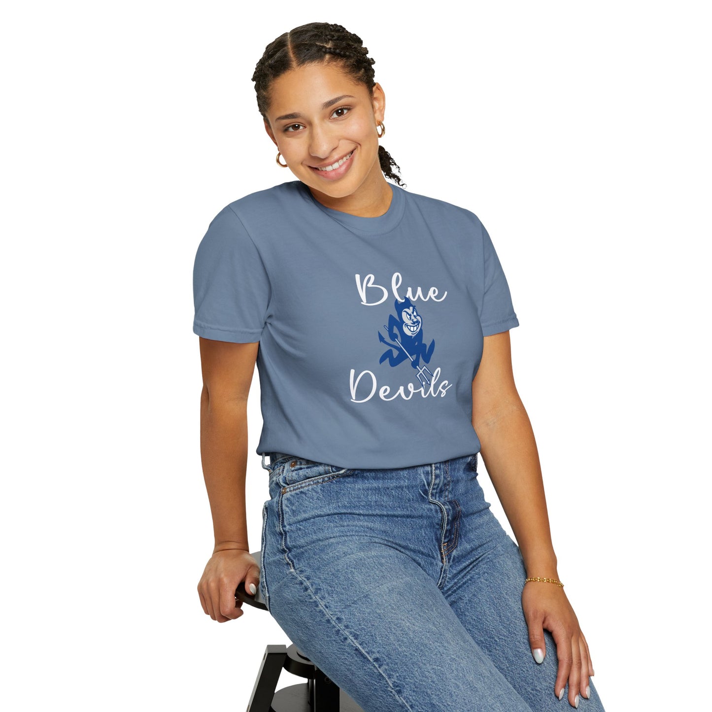 Blue Devils Retro Unisex Garment-Dyed T-Shirt