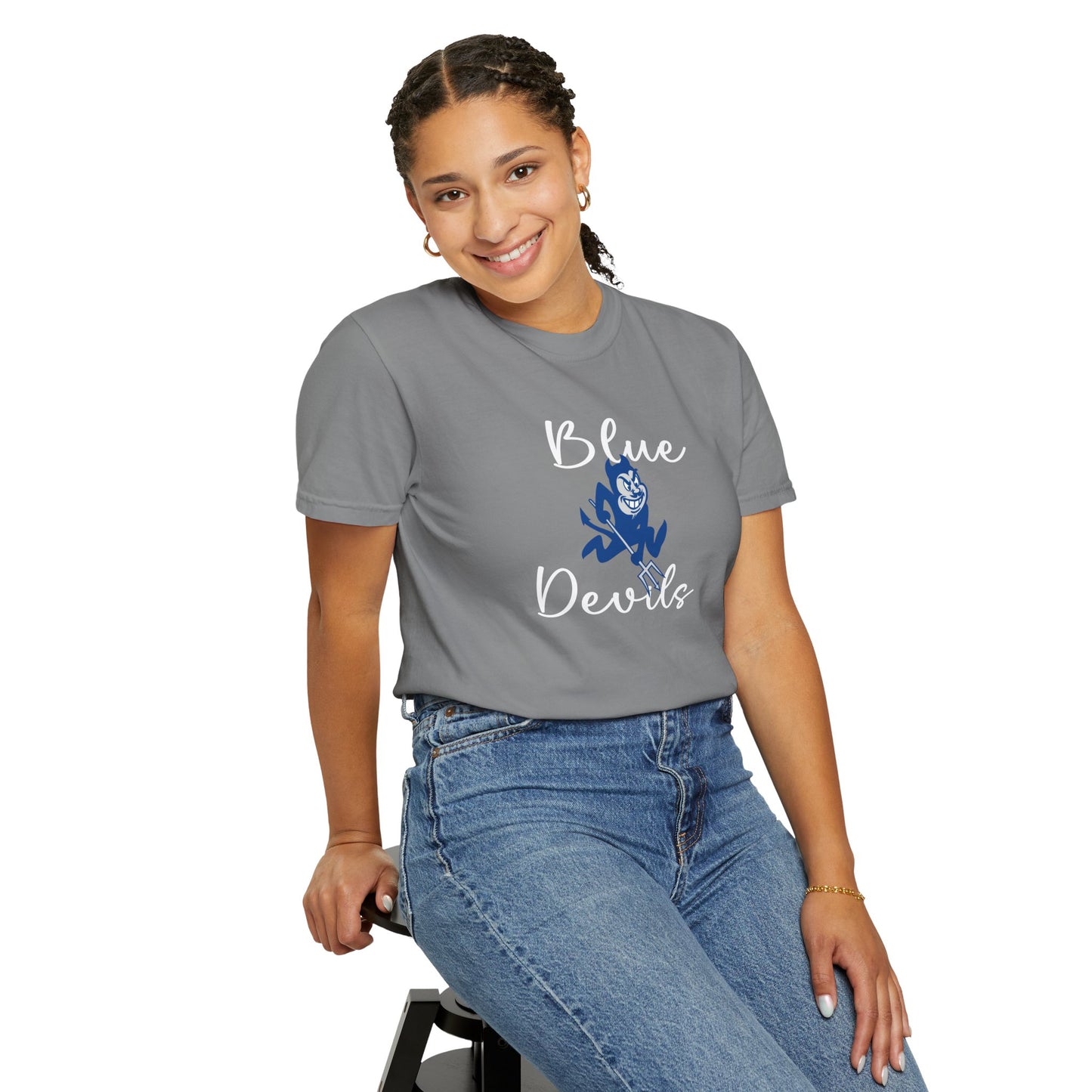 Blue Devils Retro Unisex Garment-Dyed T-Shirt