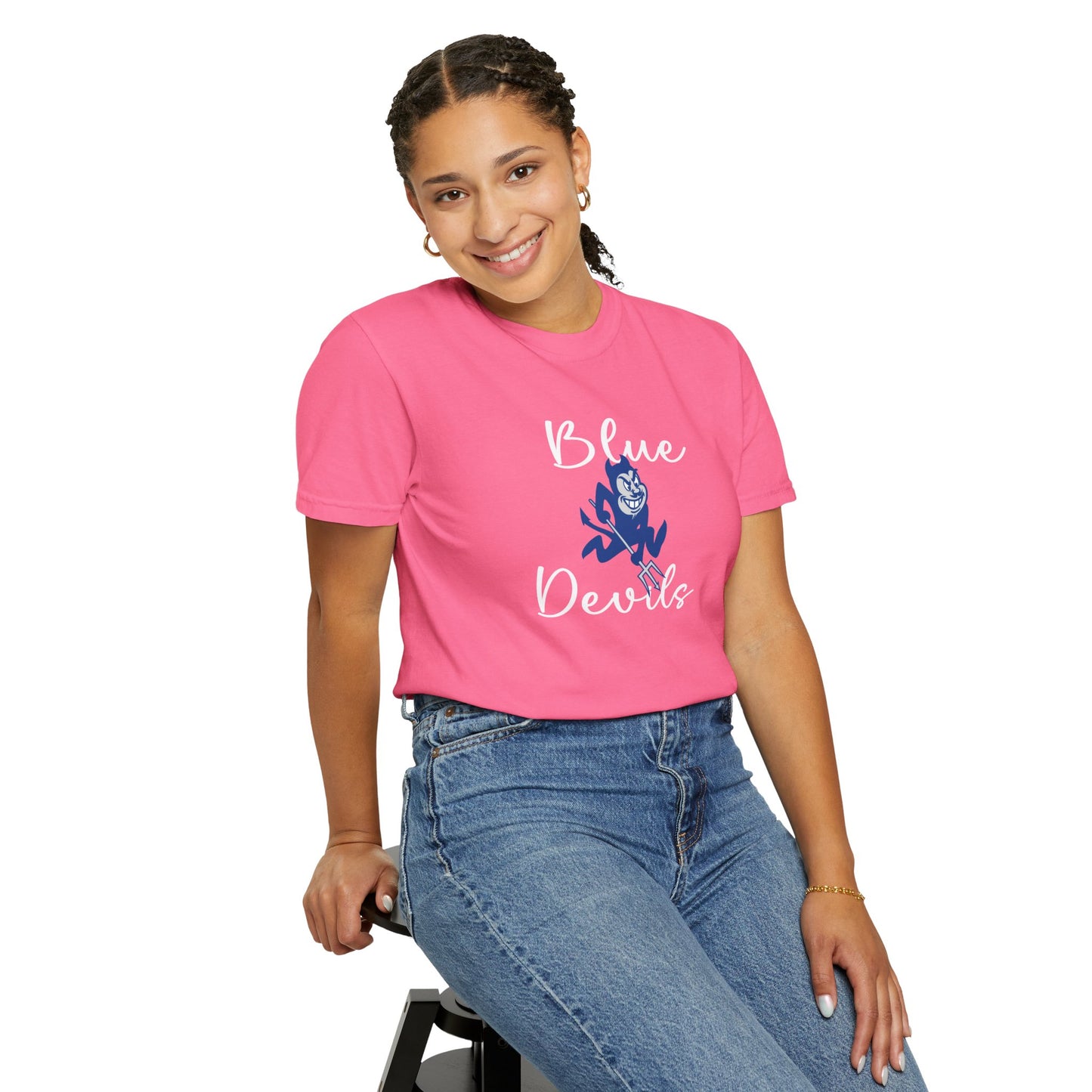 Blue Devils Retro Unisex Garment-Dyed T-Shirt