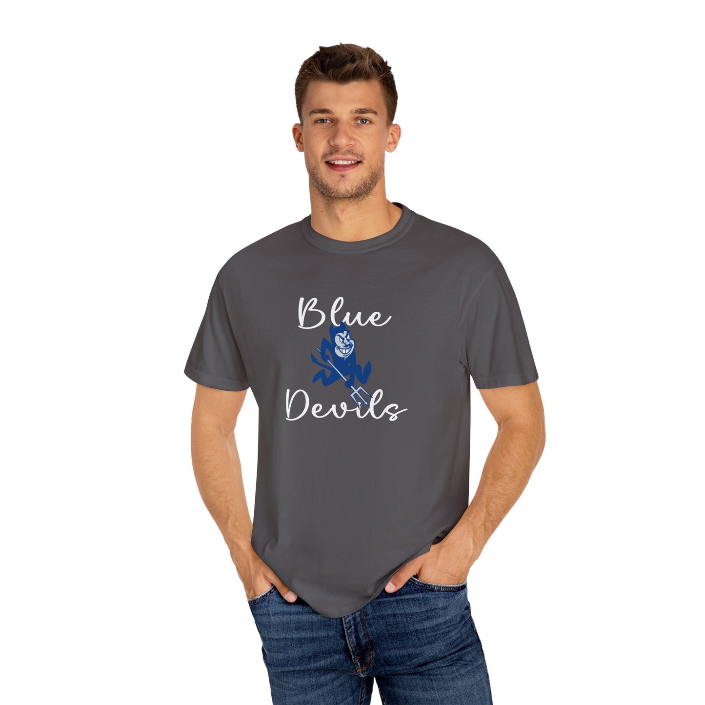 Blue Devils Retro Unisex Garment-Dyed T-Shirt