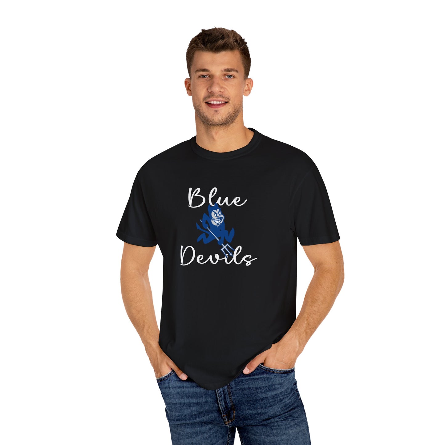 Blue Devils Retro Unisex Garment-Dyed T-Shirt