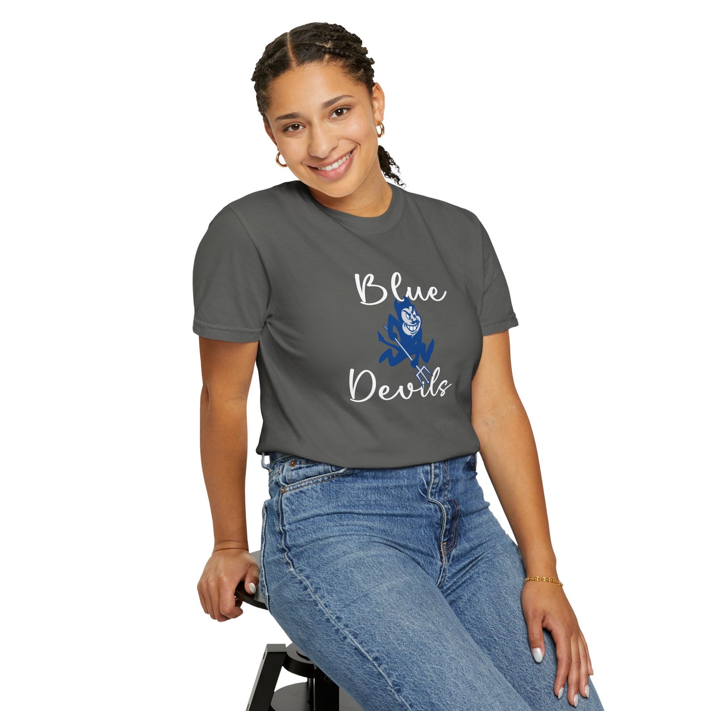 Blue Devils Retro Unisex Garment-Dyed T-Shirt