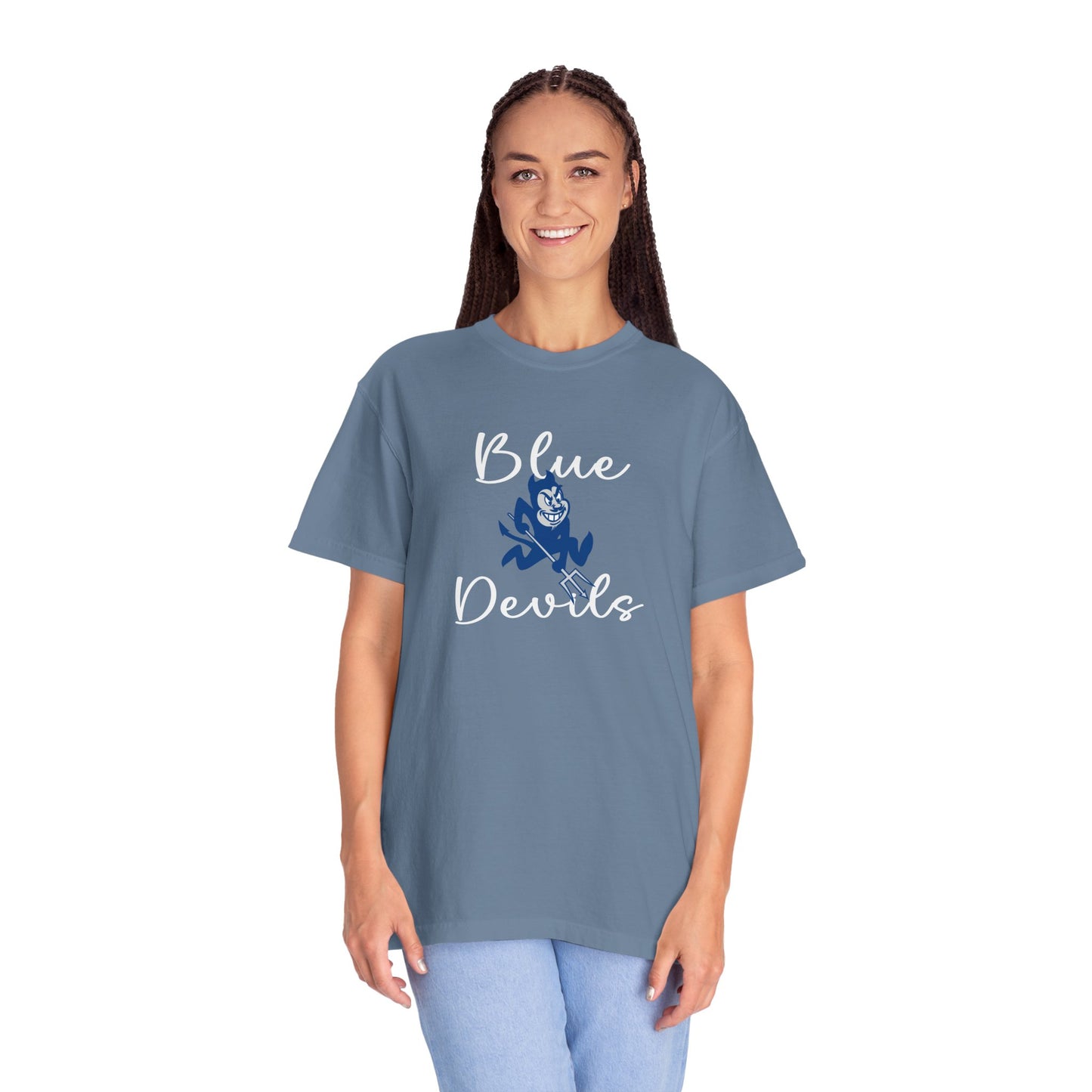 Blue Devils Retro Unisex Garment-Dyed T-Shirt