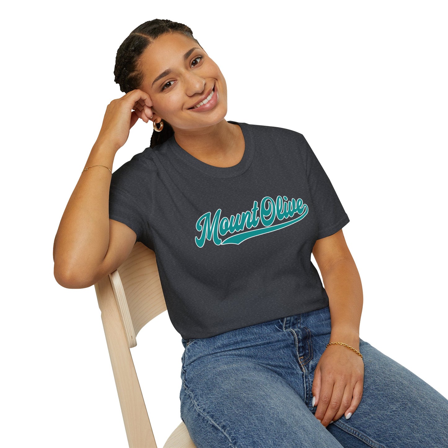 Mount Olive Tee - Teal and Black