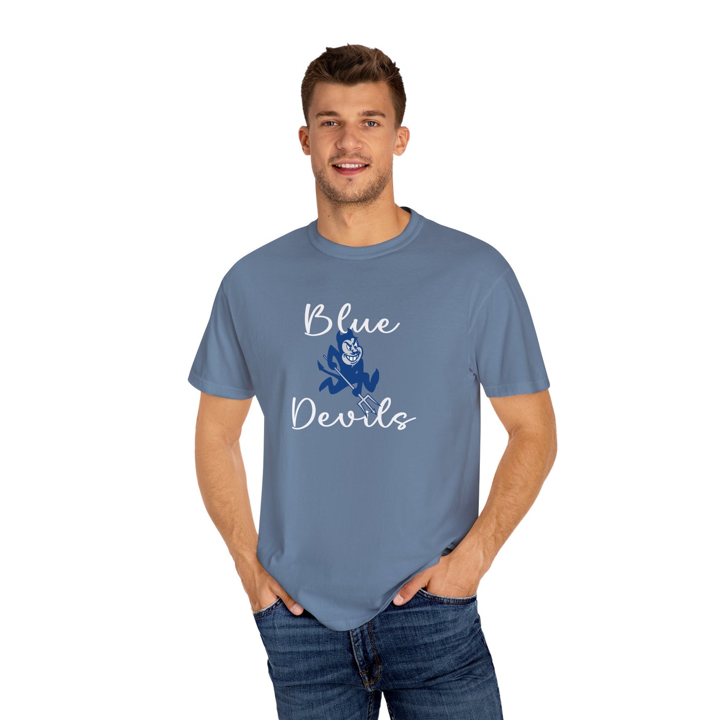 Blue Devils Retro Unisex Garment-Dyed T-Shirt