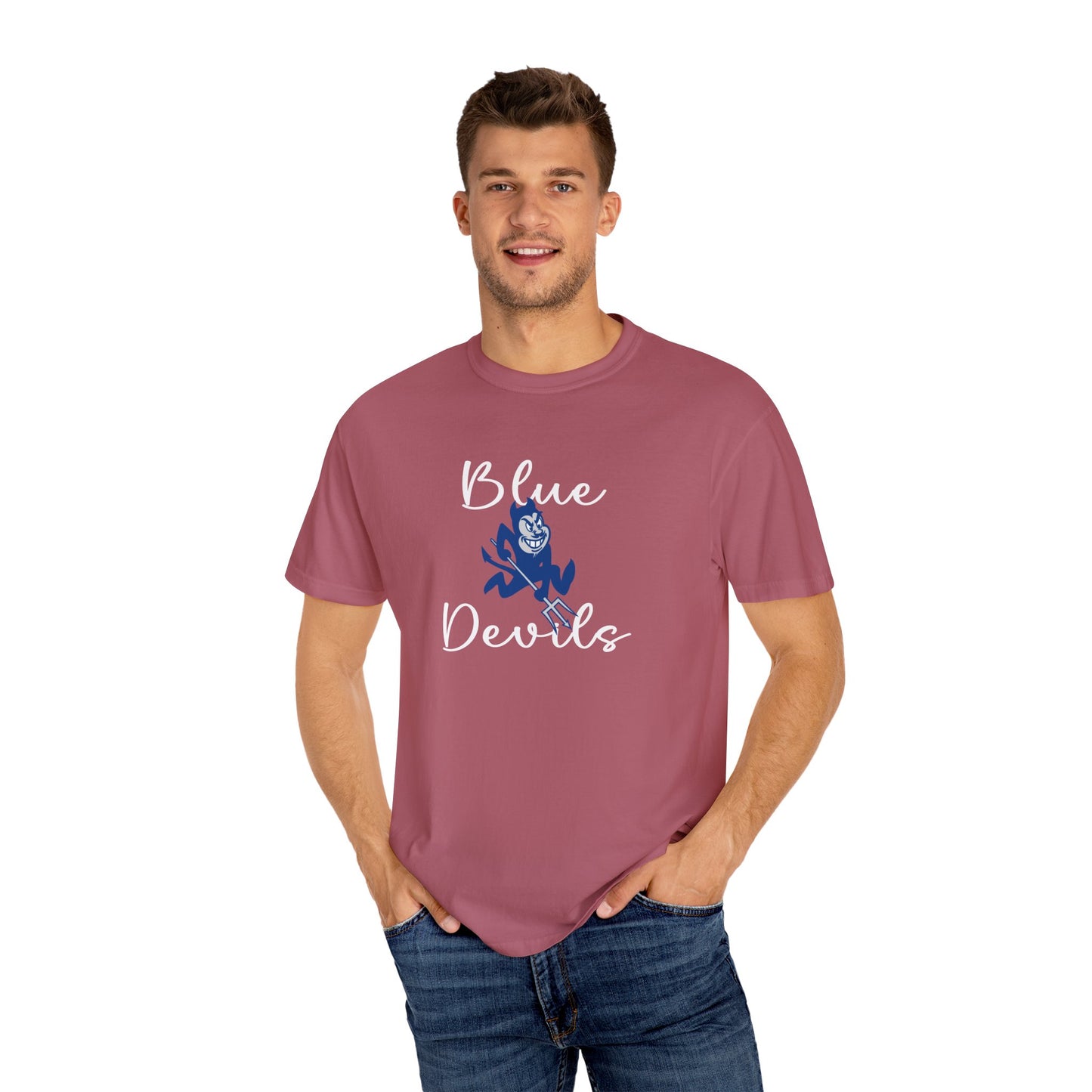 Blue Devils Retro Unisex Garment-Dyed T-Shirt