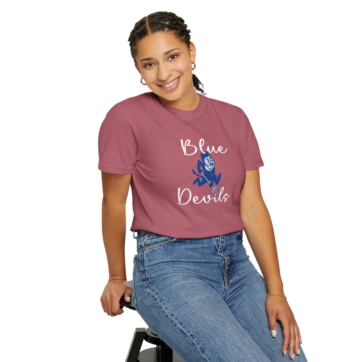 Blue Devils Retro Unisex Garment-Dyed T-Shirt