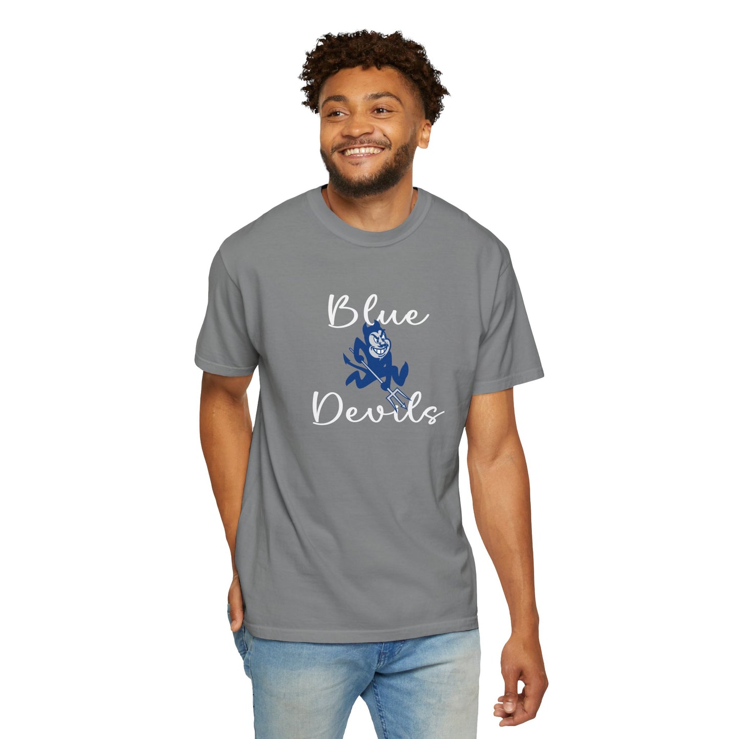 Blue Devils Retro Unisex Garment-Dyed T-Shirt