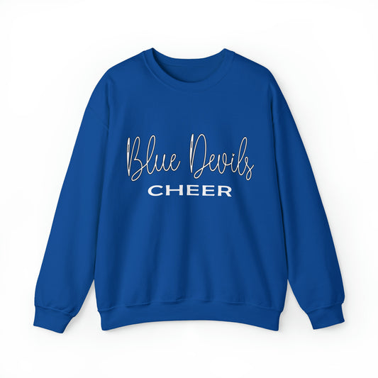 Blue Devil Cheer Script Royal Unisex Heavy Blend™ Crewneck Sweatshirt