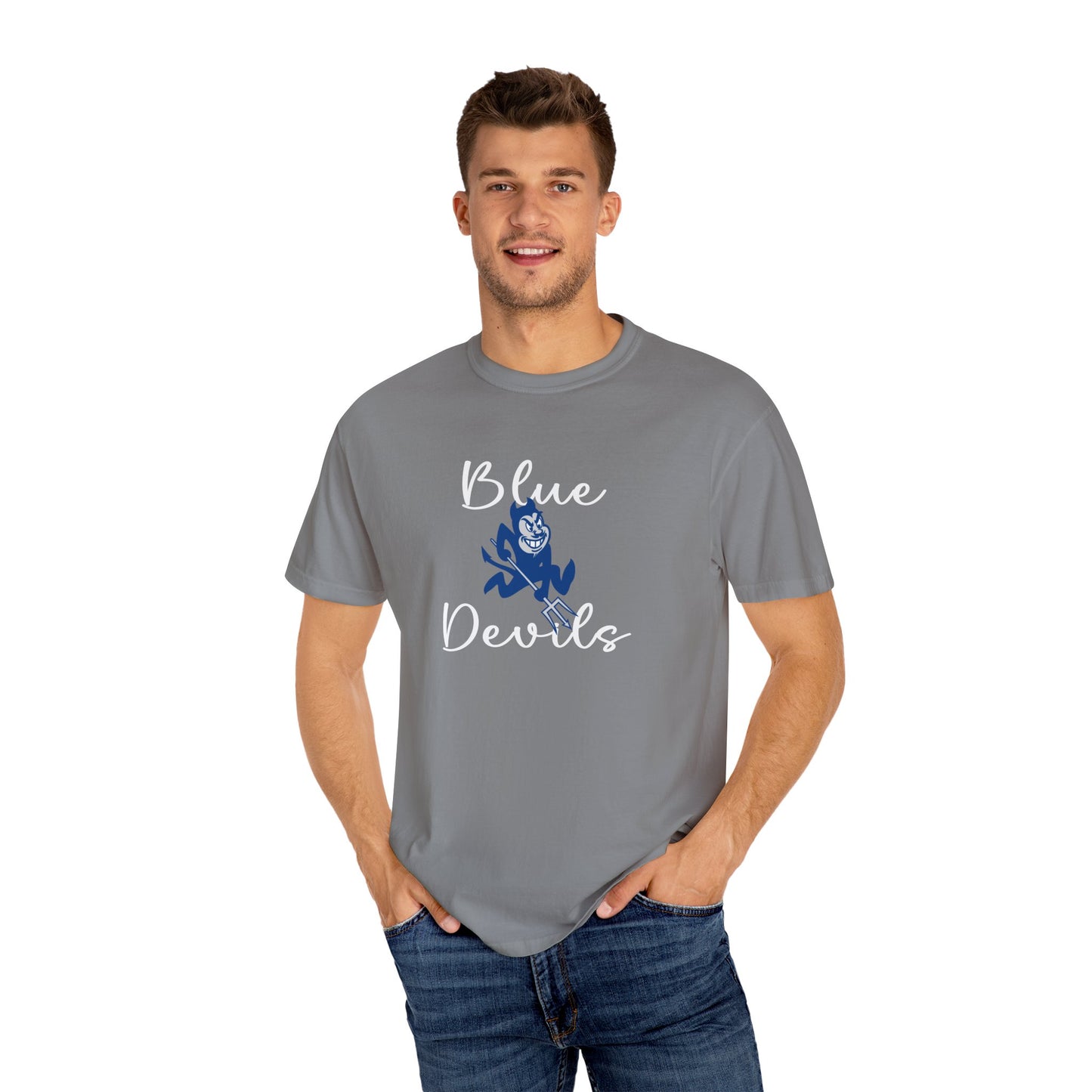 Blue Devils Retro Unisex Garment-Dyed T-Shirt